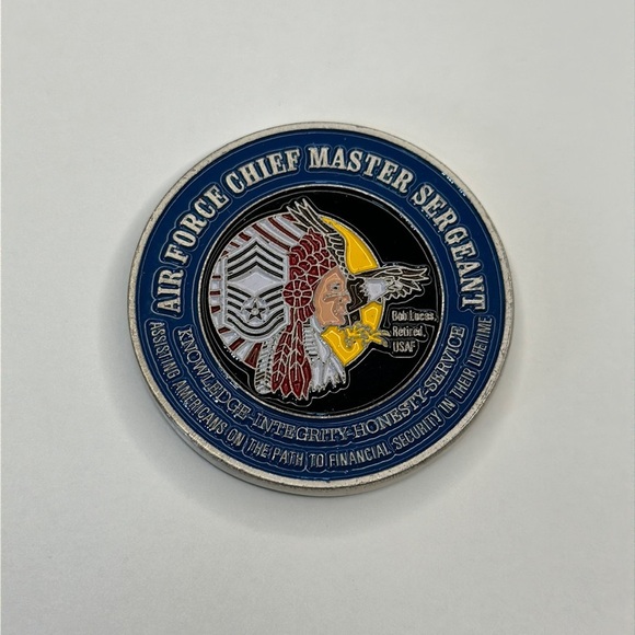 Air Force Chief Master Sargent Challenge Coin First Command Financial Planning - Picture 1 of 2